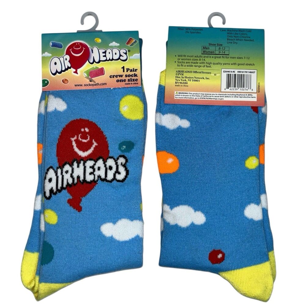 1x Airheads Candy Crew Novelty Adult Socks One Size